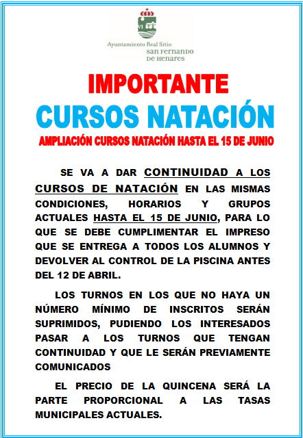 anuncio natación