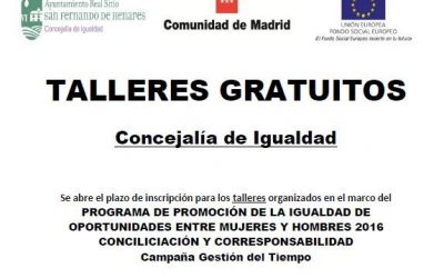 Talleres gratuitos de la Concejalía de Igualdad