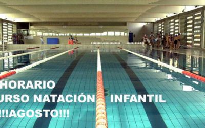 Horario curso natación infantil Agosto