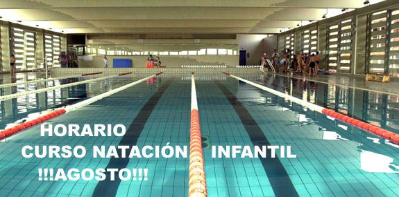 Horario curso natación infantil Agosto