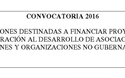 BASES CONVOCATORIA AYUDAS PROYECTOS COOPERACIÓN AL DESARROLLO