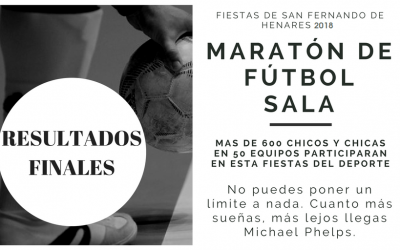 MARATÓN DE FÚTBOL SALA FIESTAS DE SAN FERNANDO 2018 Resultados definitivos