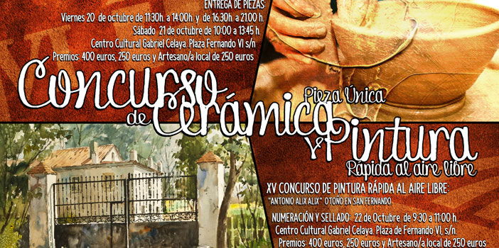 Arte en San Fernando de Henares. Bases de los concursos de pintura rápida y cerámica