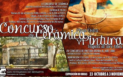 XV Concurso de pintura rápida al aire libre domingo 22 de octubre y II Concurso de cerámica