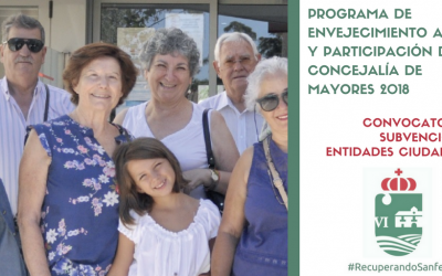 CONVOCATORIA DE SUBVENCIONES A ENTIDADES CIUDADANAS DESDE EL PROGRAMA DE ENVEJECIMIENTO ACTIVO Y PARTICIPACIÓN DE LA CONCEJALÍA DE MAYORES 2018