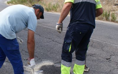 Reparado el socavón de la Carretera de Mejorada