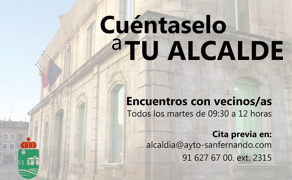 ‘Cuéntaselo a tu alcalde’ se pondrá en marcha el próximo 15 de octubre con atención personalizada y directa a los/as vecinos/as