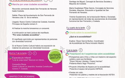 Una marcha por unas ciudades accesibles, ponencias y un espectáculo infantil por el Día de la Diversidad Funcional