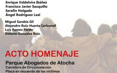 San Fernando de Henares rendirá homenaje a los abogados laboralistas de Atocha en el 43 aniversario de la masacre