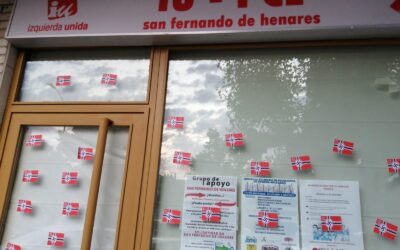 El alcalde de San Fernando de Henares, Javier Corpa, denuncia, públicamente, los actos sufridos en las sedes de IU y PCE y en la fachada frente a la Casa del Pueblo del PSOE