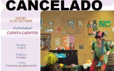 CANCELADA la actividad ‘Cuenta Cuentos’ del próxiom 15 de octubre