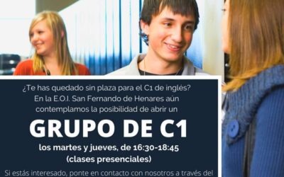 Inscripciones grupo C1 de inglés en la Escuela Oficial de Idiomas