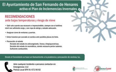 Recomendaciones ante bajada de temperaturas y riesgo de nevadas