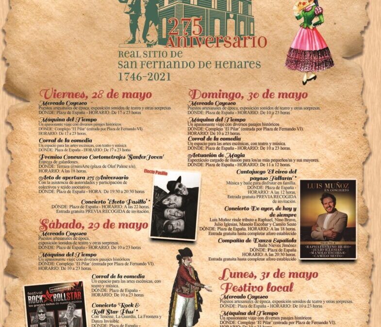 Programa de actividades que inauguran los actos conmemorativos por el 275 aniversario de la fundación de la ciudad
