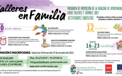 Talleres en familia destinados a la promoción de la igualdad entre mujeres y hombres 2021