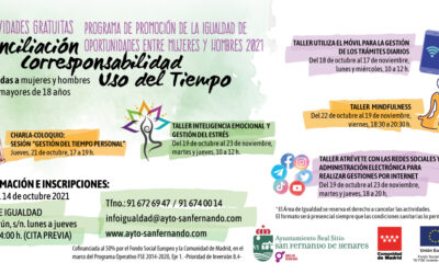 Talleres gratuitos destinados a la promoción de la igualdad de oportunidades entre mujeres y hombres