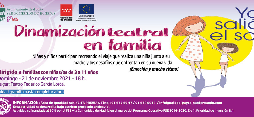 Nueva actividad destinada a educar en igualdad: Teatro en familia ‘Ya salió el sol’