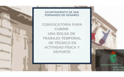 Convocatoria para cubrir una Bolsa de trabajo temporal de Técnico en Actividad física y deporte