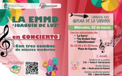 La Escuela Municipal de Música y Danza ‘Joaquín de Luz’ participará en el ‘Entierro de la Sardina’ con la actuación de tres combos