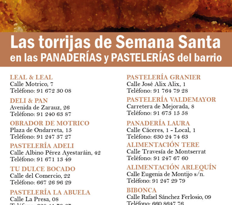 La Concejalía de Comercio pone en marcha una campaña para la promoción de panaderías y pastelerías con motivo de Semana Santa