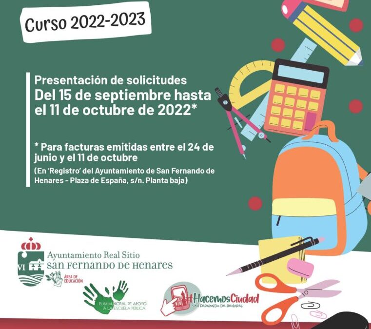 NOTA INFORMATIVA: Convocatoria de ayudas a las familias para la adquisición de material escolar. Curso 2022-2023