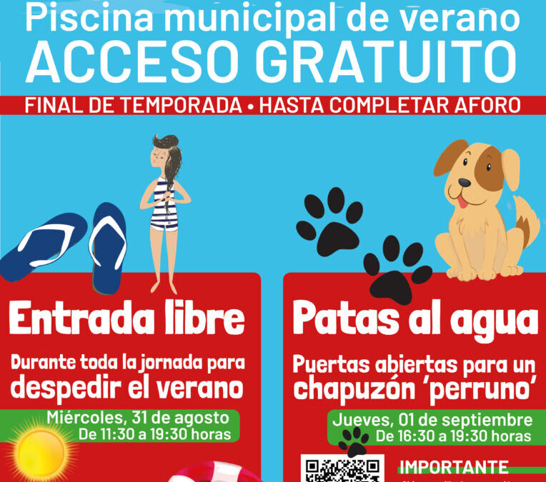 Acceso gratuito y ‘baños perrunos’ en la piscina de verano