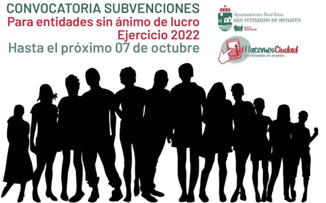 Subvenciones para entidades sin ánimo de lucro – Convocatoria 2022