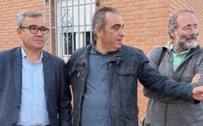 Los presidentes de la Federación de Municipios de Madrid (FMM), Guillermo Hita; y de la Federación Regional de Asociaciones Vecinales de Madrid (FRAVM), Enrique Villalobos; han visitado hoy algunas de las zonas más afectadas por la grave problemática creada por la Línea 7B de Metro