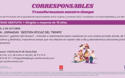 La Concejalía de Igualdad pone en marcha una jornada sobre ‘Gestión Eficaz del Tiempo’