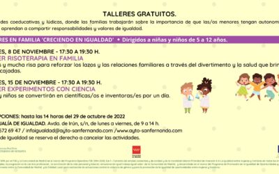 La Concejalía de Igualdad pone en marcha nuevos talleres GRATUITOS