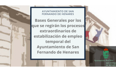 Convocatoria proceso de estabilización – Bases generales