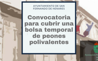 Convocatoria para cubrir una bolsa temporal de peones polivalentes.