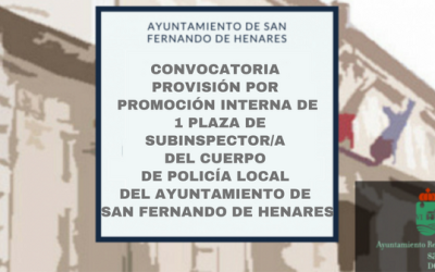 Bases y Convocatoria para la provisión de una Plaza Supinspector/a Polícia Local mediante Promoción Interna