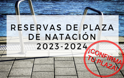 Confirmación de reserva de plaza de natación. Temporada 2023-2024