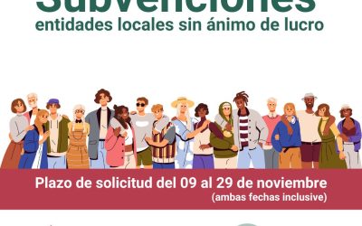 NOTA INFORMATIVA: Subvenciones del área de Participación Ciudadana destinadas a Entidades Locales sin ánimo de lucro
