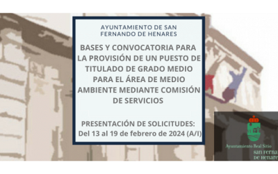Bases y Convocatoria para la provisión de un puesto de titulado de grado medio para el Área de Medio Ambiente mediante comisión de servicios.
