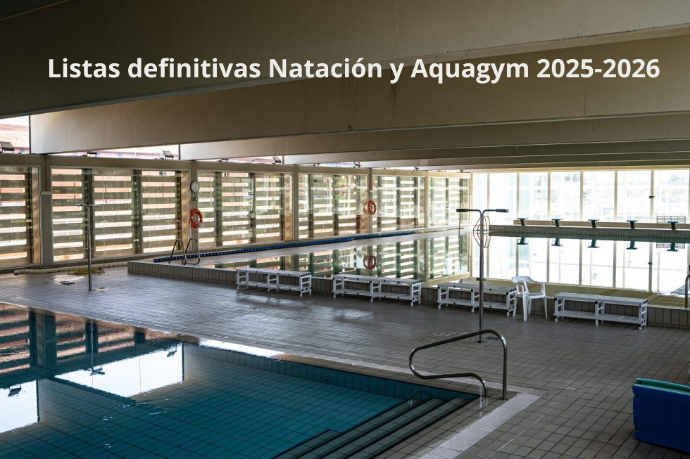 Listas definitivas de natación y aquagym temporada 2025/2026