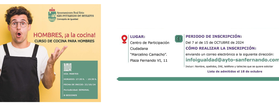 La concejalía de Igualdad pone en marcha un curso de cocina para hombres