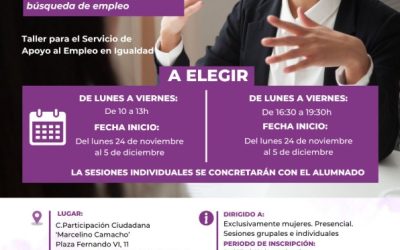Nuevo curso de la Concejalía de Igualdad: Formulación de curriculums y técnicas para entrevistas de trabajo