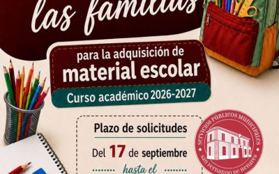 San Fernando de Henares pone en marcha el VII Plan Municipal de Ayudas a las familias para la Aquisición de Material Escolar